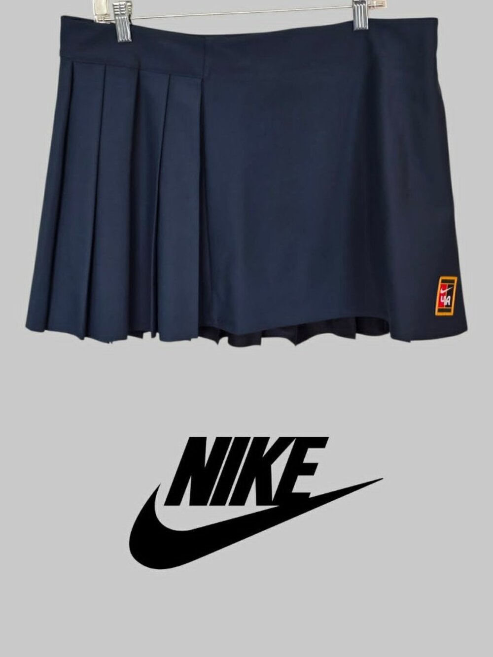 Nike Women by Yoon Tennis Mini Skirt Pleated Navy Sports Casual Womens XL NEW